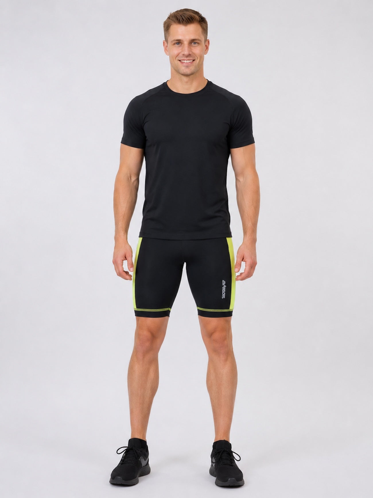 Herren Laufhose Kurz Pro Air Schwarz Neon