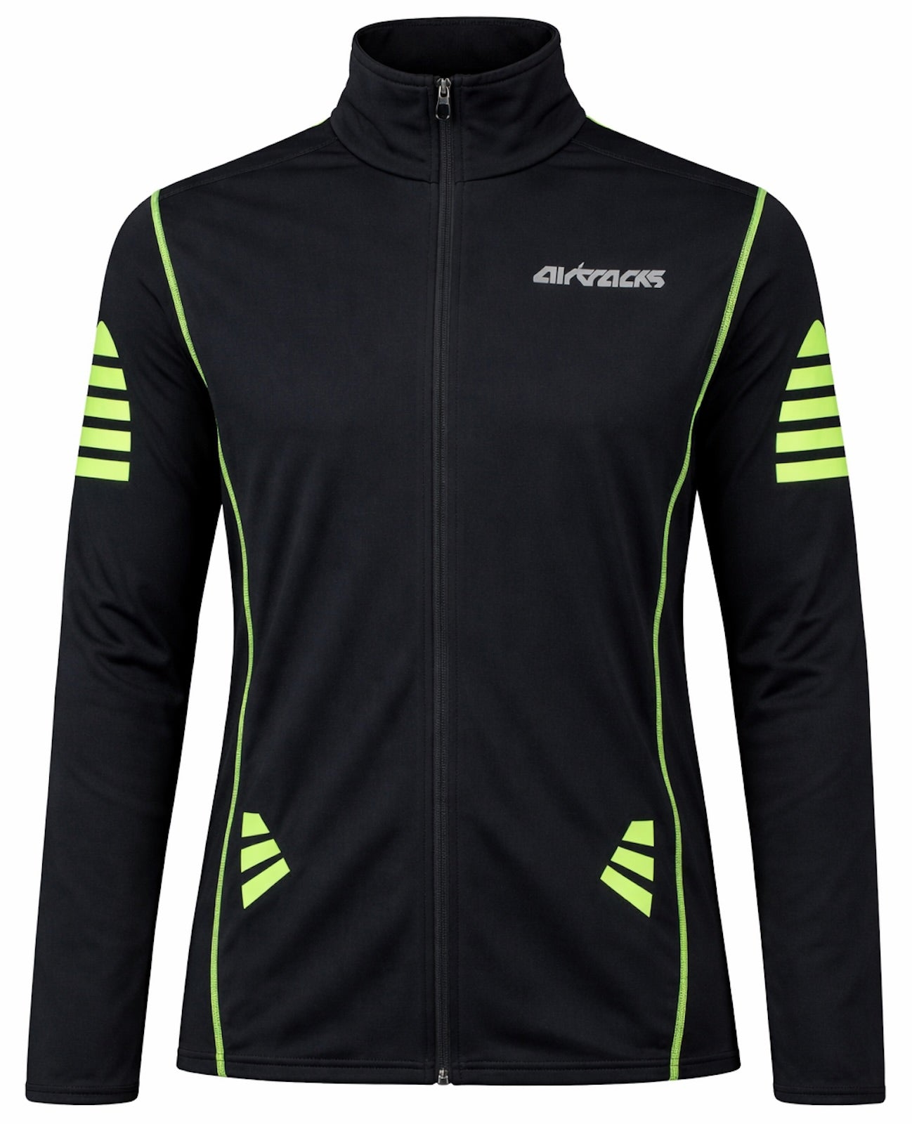 Herren Winter Fahrradtrikot Langarm Pro Fleece Thermotrikot Schwarz-Neon